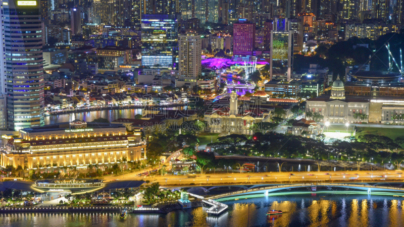 View of The skyline of Singapore downtown CBD