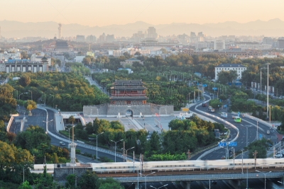 北京,永定,大门,现代,户外,建筑,市区,远古的,白昼,运动模糊