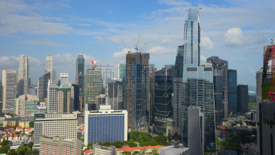 View of The skyline of Singapore downtown CBD