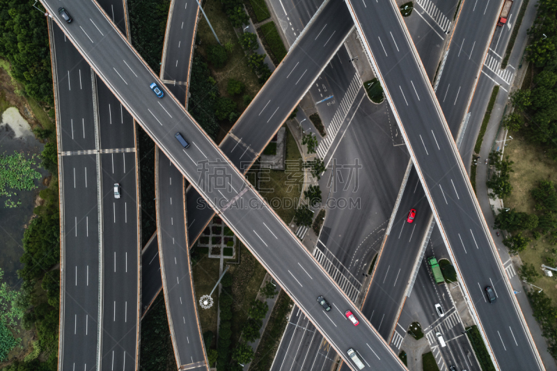公路,高架道路,航拍视角,卡车,汽车,交通,现代,无人机,商业金融和工业,户外