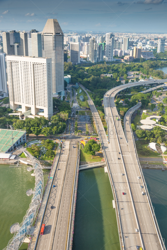 View of The skyline of Singapore downtown CBD