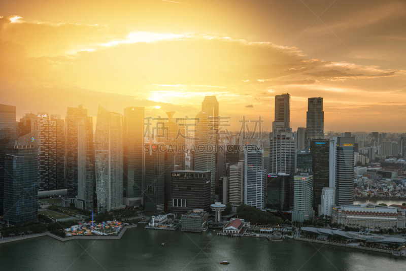 View of The skyline of Singapore downtown CBD