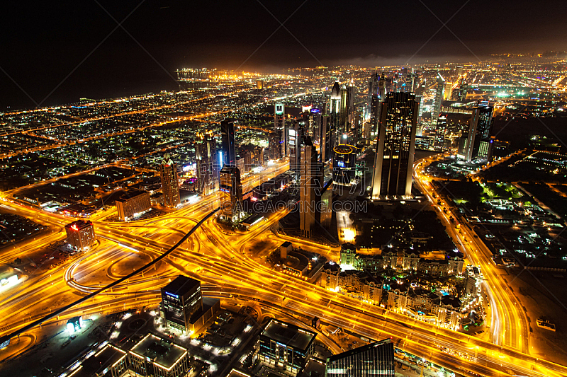 城市,市区,夜晚,迪拜,国际著名景点,暗色,照明设备,交通,曙暮光,波斯湾