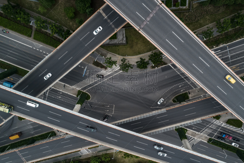 公路,高架道路,航拍视角,卡车,汽车,交通,现代,无人机,商业金融和工业,户外