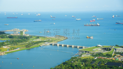 View of The skyline of Singapore downtown CBD