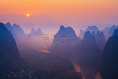 桂林,喀斯特,兴平,地形,黎明,漓江,山脉,著名景点,广西壮族自治区,河流