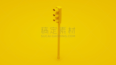 Yellow Traffic Light Signals. 3D illustration