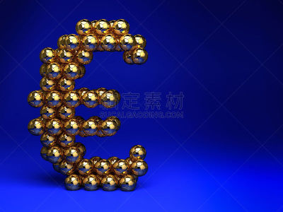 商务,运动,欧元符号,足球,黄金,足球运动,蓝色背景,创造力,巨大的,三维图形