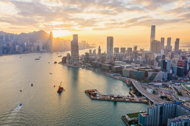 Sunset of Victoria Harbour, Hong Kong