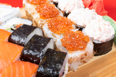 三文鱼,飞鱼,特写,磷虾,红鱼子酱,菜单,日本食品,米,生鱼片寿司,鱼类