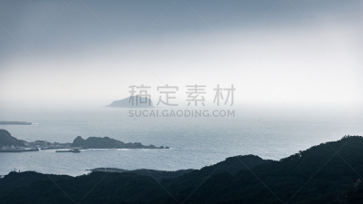 山,雾,海洋,暗色,看风景,水,天空,气候,水平画幅,云