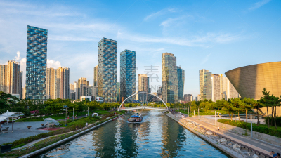 韩国,城市,仁川,中央公园,商务,公园,现代,著名景点,松岛国际商务区,朝鲜半岛
