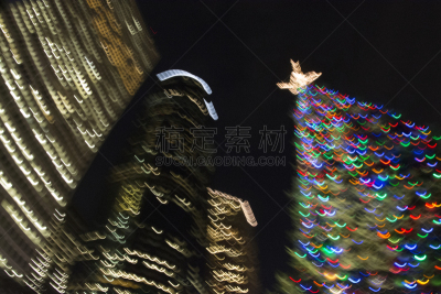 圣诞树,散焦,活力,圣诞装饰物,色彩鲜艳,梦想,德克萨斯,松树,植物,户外