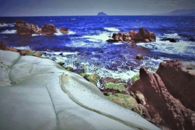 海岸地形,风景,北,海岸线,天空,水平画幅,风化的,无人,岩层,海岬