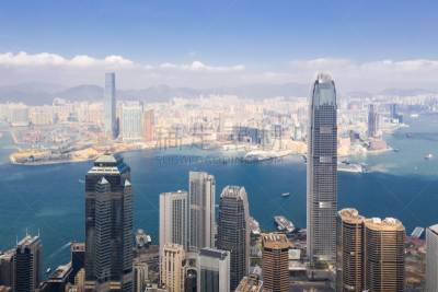 Aerial View of Hong Kong Financial District