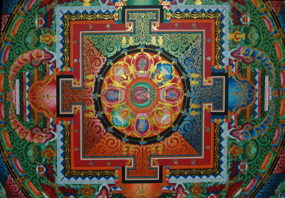 修道院,曼荼罗,天花板,正方形,人,地形,夏天,一个物体,金色,黄色
