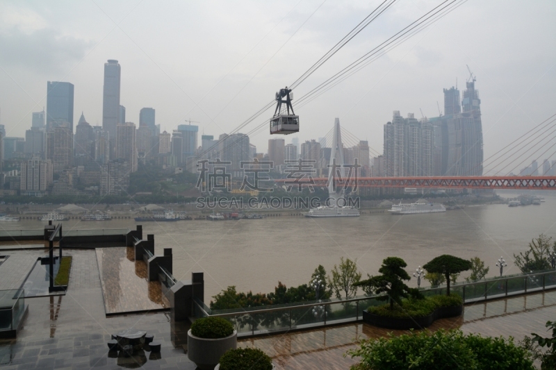 重庆,视角,斜拉桥,空中缆车,交通方式,现代,著名景点,东亚,长江,河流