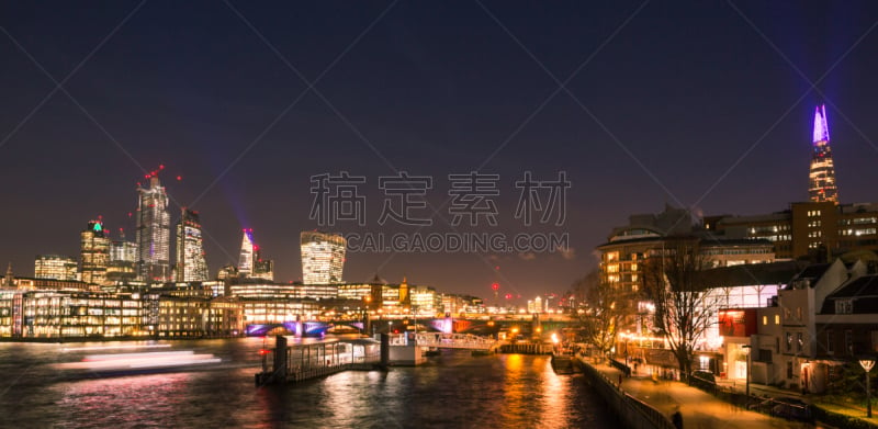 城市,城市天际线,夜晚,建筑外部,伦敦,泰晤士河,桥,横越,国际著名景点,商务