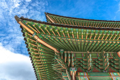 首尔,大特写,天空,青绿色,白昼,色彩鲜艳,寺庙,商务,照明设备,汽车