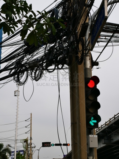 红色,红绿灯,前面,一个物体,汽车,交通,泰国,交通堵塞,色彩鲜艳,户外