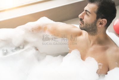 男人,热水池浴,看风景,真实的人,平和,土耳其,无忧无虑,华贵,舒服,仅男人