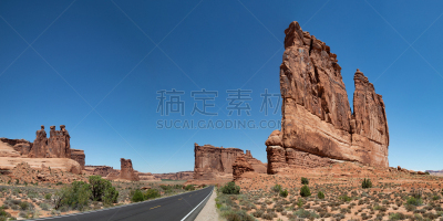 拱门国家公园,著名自然景观,环境,犹他,沙岩,公路,沙漠,岩石,户外,天空
