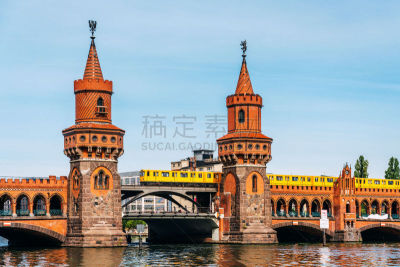柏林,桥,德国,砖,交通,friedrichshain,古典式,地铁,河流,户外