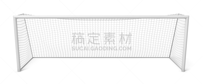 空的,大门,三维图形,白色,足球,白色背景,分离着色,休闲游戏,绳子,运动