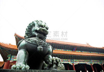 北京,故宫,狮子,雕像,户外,白昼,青铜,远古的,古老的,著名景点