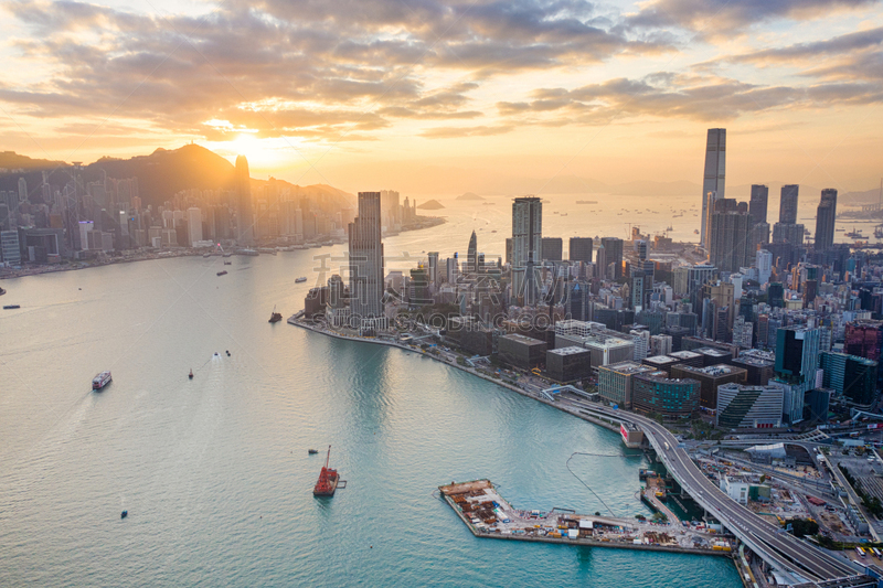 Sunset of Victoria Harbour, Hong Kong