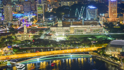 View of The skyline of Singapore downtown CBD