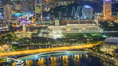 View of The skyline of Singapore downtown CBD