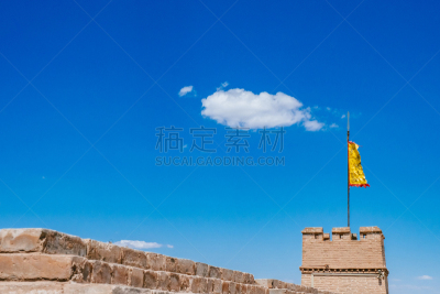 蓝色,天空,围墙,塔,在下面,嘉峪关市,山口,角落
