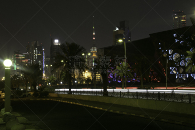科威特,塔,科威特塔,建筑外部,风景,图像,光轨,波斯湾,无人,户外