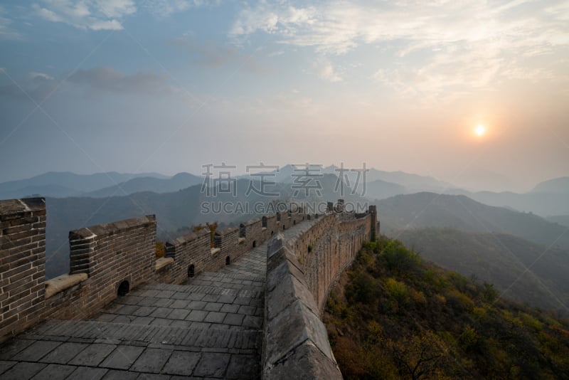 北京,砖,世界遗产,著名景点,小路,植物,夏天,户外,危险,天空