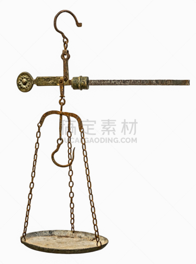 秤,古董,生锈的,手,陪审员,金色,银色,白色,白色背景