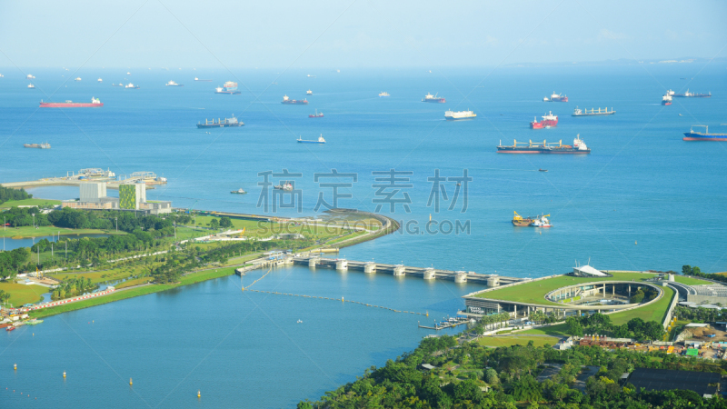 View of The skyline of Singapore downtown CBD