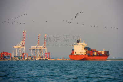 动作,货船,商用码头,海港,泰国,船,马轿,设备用品,停泊的,商品