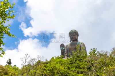 佛,青铜,巨大的,桨叉架船,天坛大佛,宝莲禅寺,圆柱全景,高大的,坐