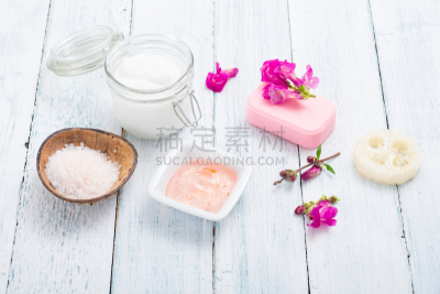 化妆用品,健康保健,品红色,浴盐,怀旧风格,个人卫生用品,丝瓜,苏打水,广口瓶,乡村风格