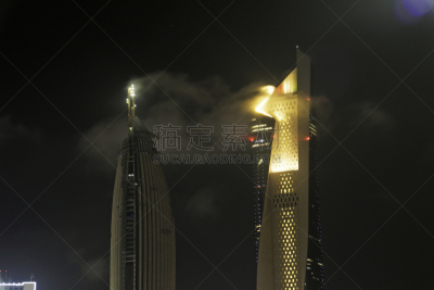 科威特,塔,科威特塔,建筑外部,风景,图像,光轨,波斯湾,无人,户外