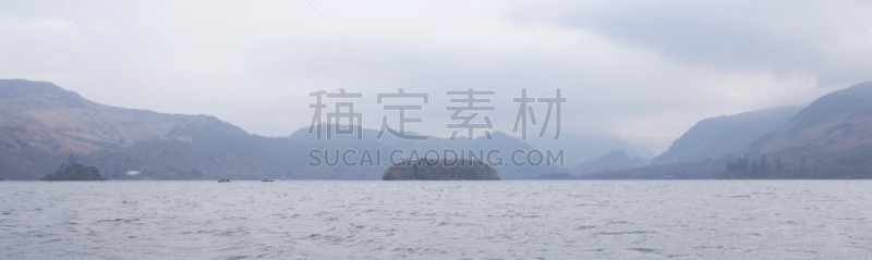 雾,山,德文特湖,岛,白昼,英格兰湖区,坎布里亚,风,灰色,环境