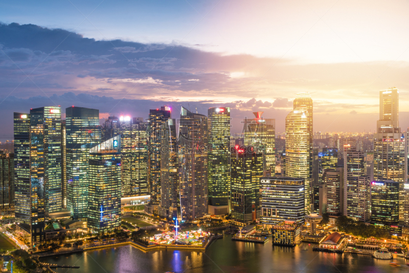 View of The skyline of Singapore downtown CBD (ED)