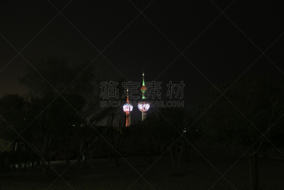 科威特,塔,科威特塔,建筑外部,风景,图像,光轨,波斯湾,无人,户外