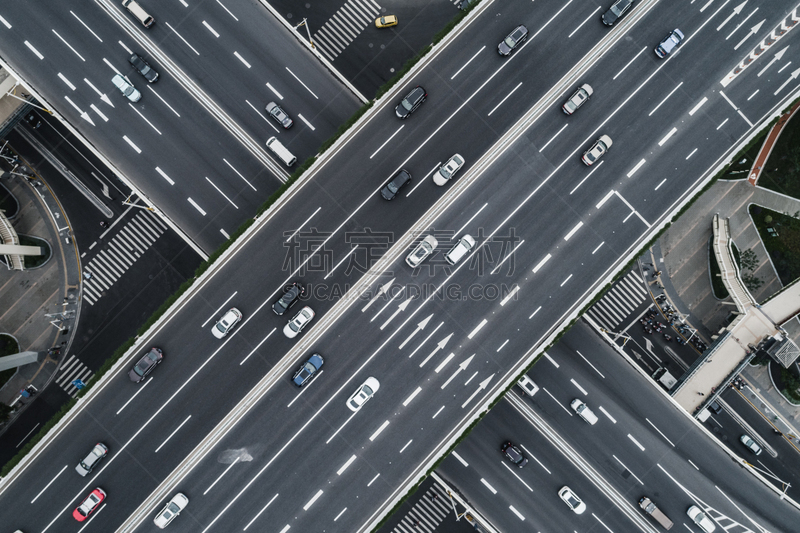 公路,高架道路,航拍视角,卡车,汽车,交通,现代,无人机,商业金融和工业,户外