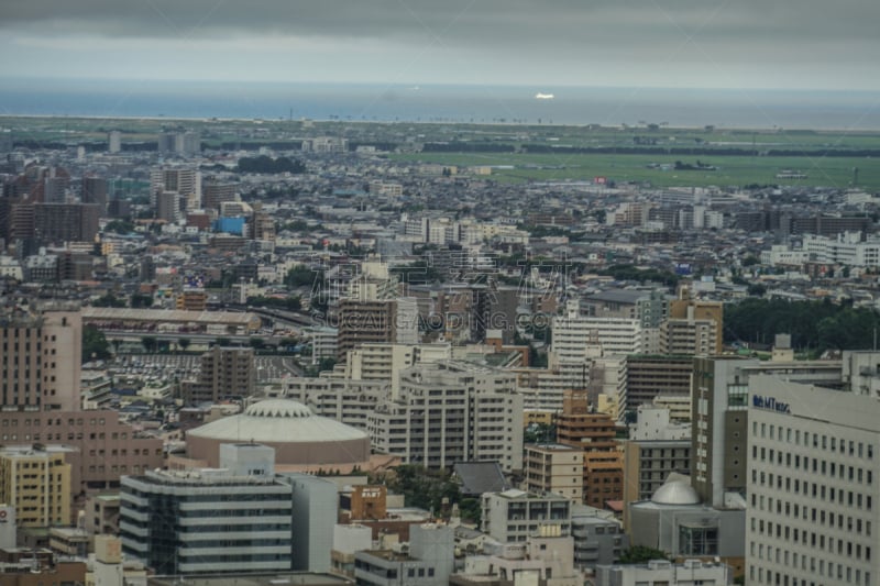 仙台,城市天际线,自然,棒球,城镇景观,风景,摩天大楼,图像,新干线,太平洋