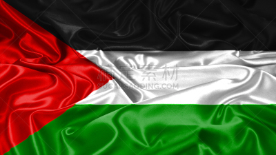 Palestine emblem seal on silk and satin texture with mask