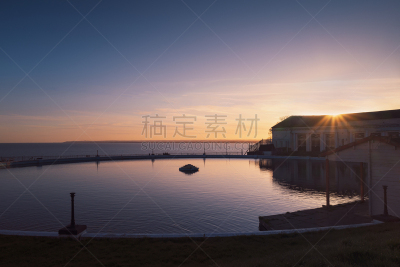 英国,肯特,拉姆斯盖特,海湾,背景聚焦,池塘,三明治,肯特岛,黄昏,著名景点