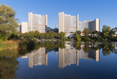 建筑结构,维也纳,奥地利,摩天大楼,图像,总部大楼,公园,池塘