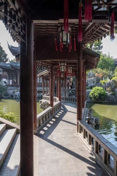 桥,豫园,上海,传统,池塘,著名景点,中国,花园路,小路,园林
